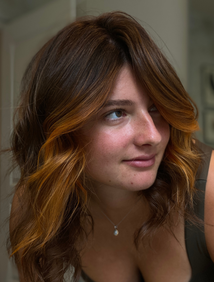 Precision colour work by Remi — copper balayage result